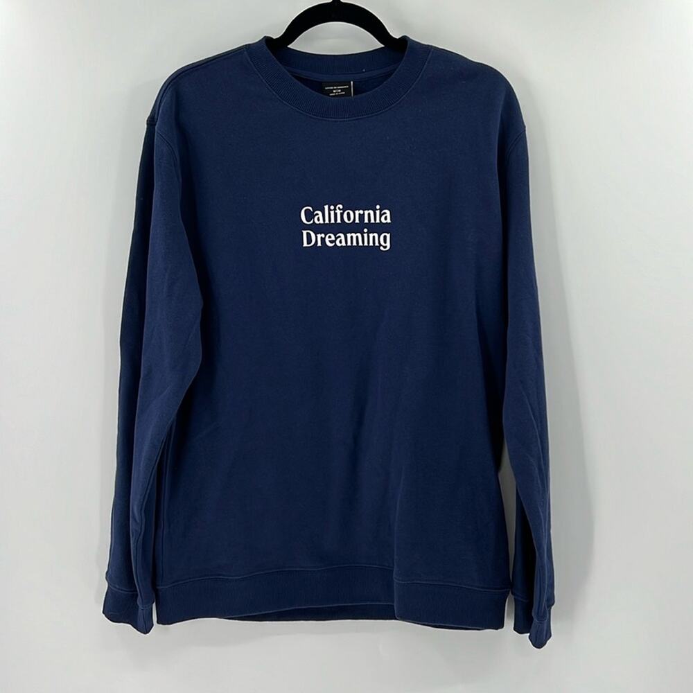 Cotton On Men's California Dreaming Crewneck Sweatshirt - Navy - Medium - NWT